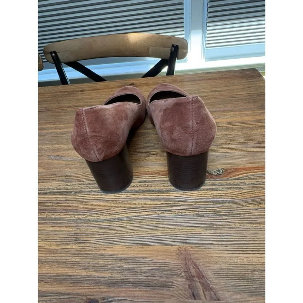 Adrienne Vittadini Rust Suede Round-Toe Pumps